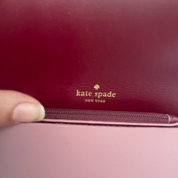 Gently used Dusty pink/purple wallet with silver hardware and burgundy interior. - Picture 6 of 7